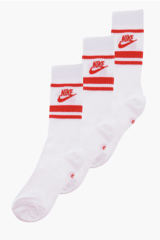 Nike Set Of 3 Dri-fit Socks With Contrasting Details In White