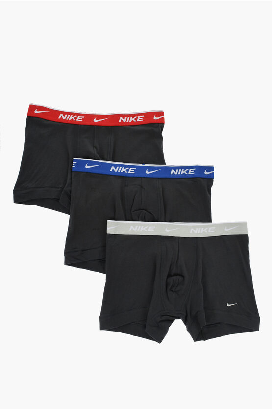 Nike Set Of 3 Solid Color Boxer With Logoed Elastic Band