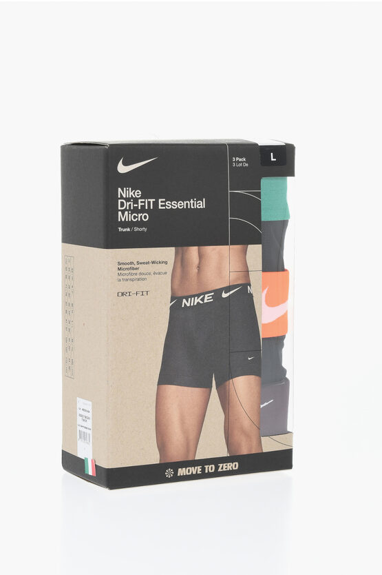 Nike Set Of 3 Solid Color Dri-fit Boxer With Contrasting Elastic