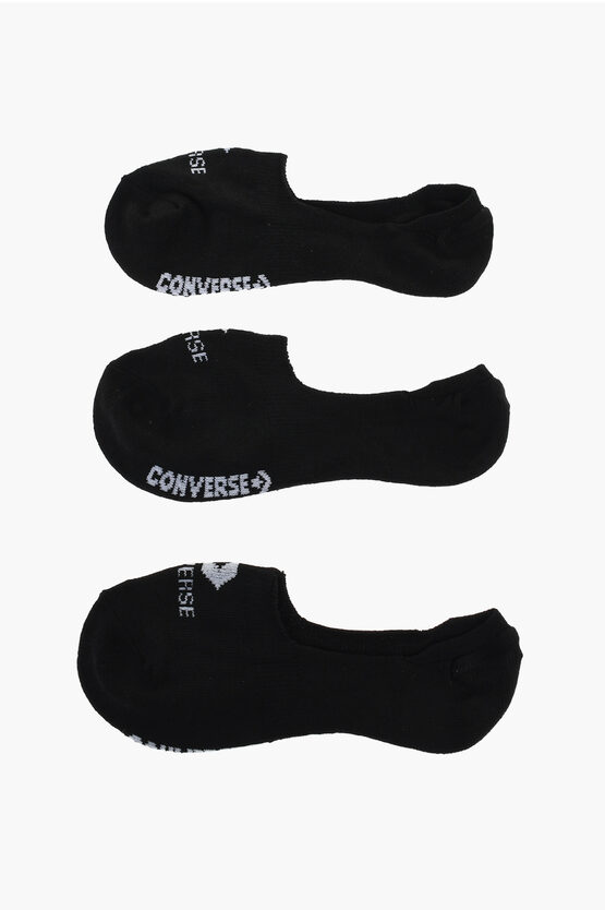 Converse Set Of 3 Solid Color Ultra Low Socks With Contrasting Logo