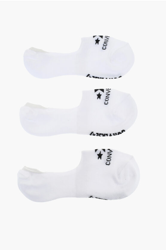 Converse Set Of 3 Solid Color Ultra Low Socks With Contrasting Logo