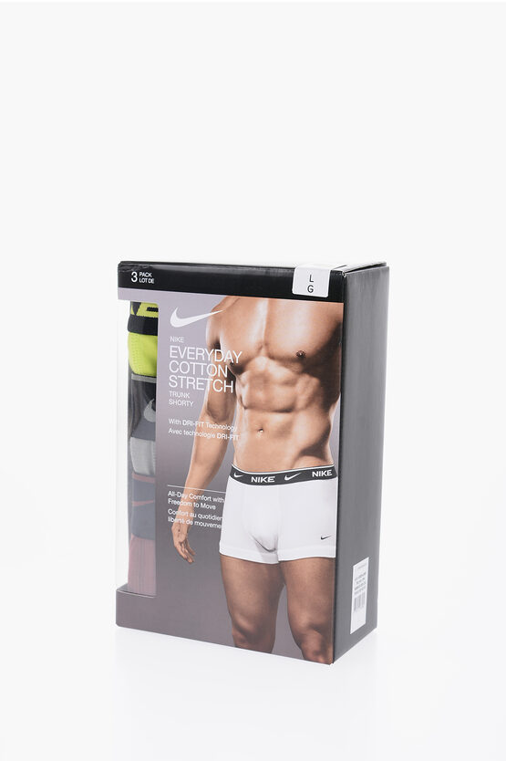 Nike Set Of 3 Stretch Cotton Boxer With Logoed Elastic Band
