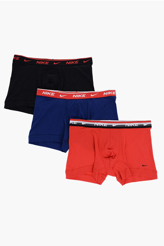 Shop Nike Set Of 3 Stretch Cotton Boxers With Logoed Elastic Band