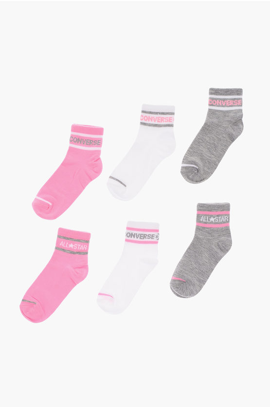 Converse Kids' Set Of 6 Pairs Of Socks With Embroidered Logo In Multi