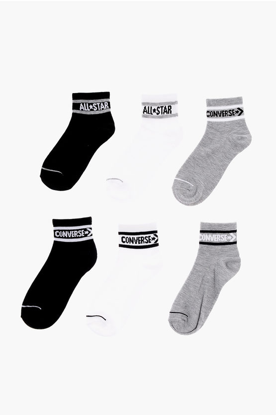 Converse Set Of 6 Pairs Of Socks With Embroidered Logo In Multi