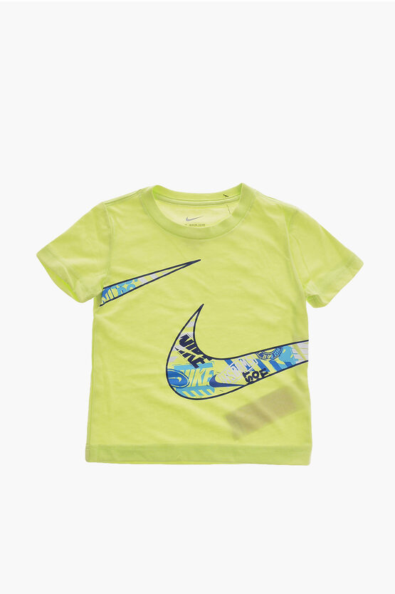 Set T-shirt Girocollo Stampata e Shorts in Mesh