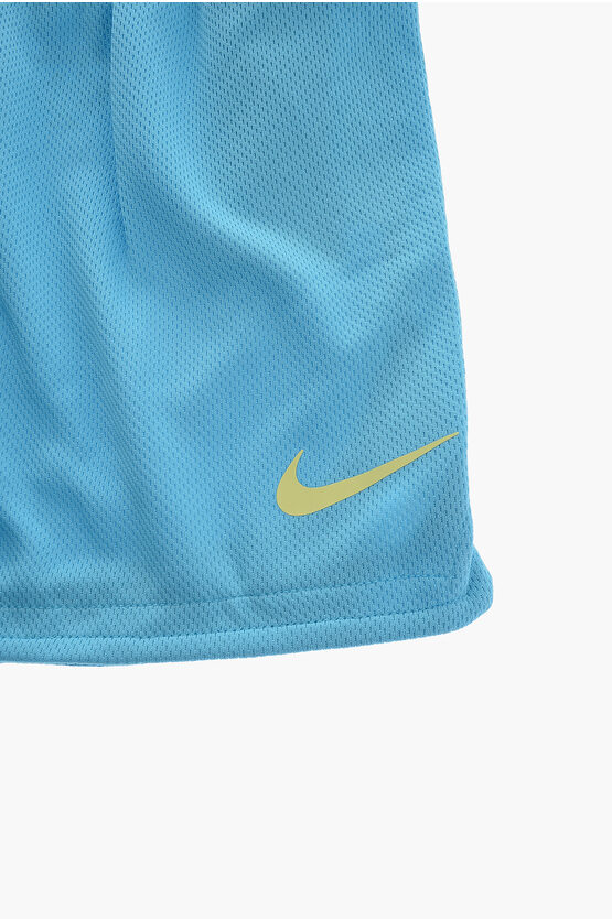 Set T-shirt Girocollo Stampata e Shorts in Mesh