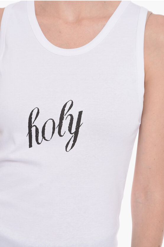 Ann Demeulemeester SEVA Long Tank Top with HOLY Print women