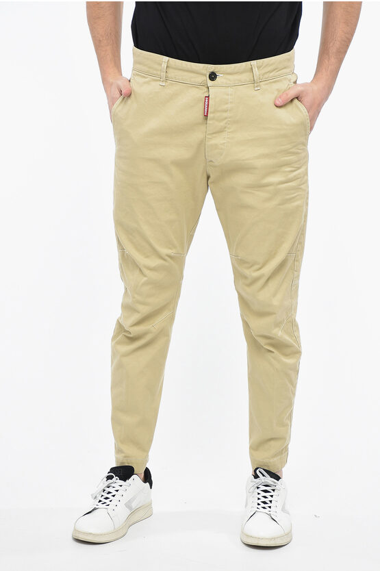 Dsquared2 Sexy Chino Denims With Back Logo Patch 16cm In Neutral