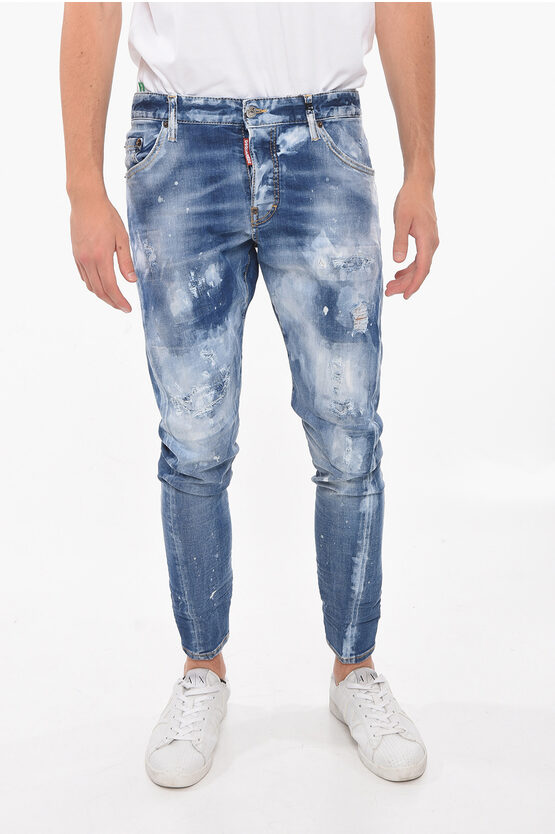 Dsquared2 Sexy-twist Fitting DAN Acid-washed Denims with Logo men ...