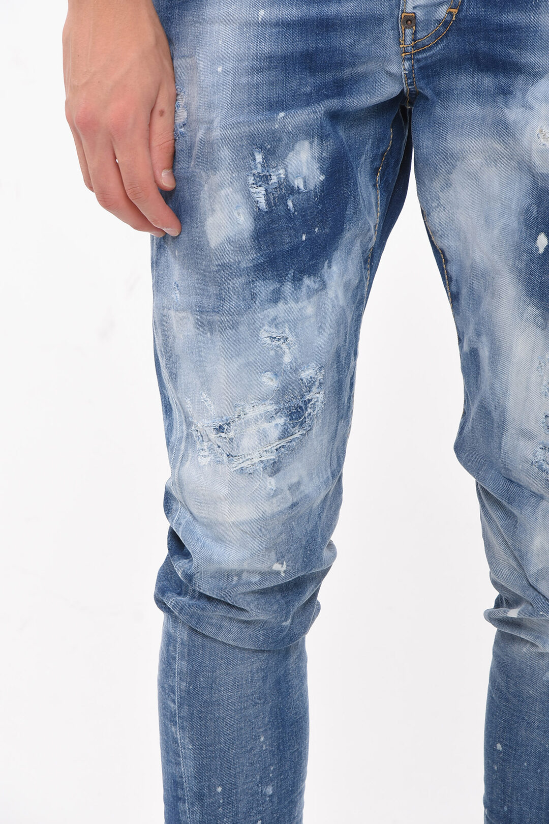 Dsquared2 Sexy-twist Fitting DAN Acid-washed Denims with Logo men