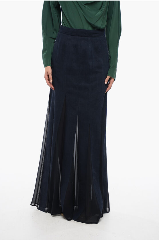 Shop Max Mara Sfilata Sheer-detailed Nicia Skirt