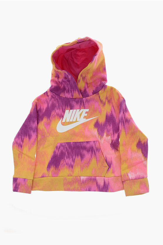 Nike Shaded Effect Club Hoodie With Patch Pocket In Multi