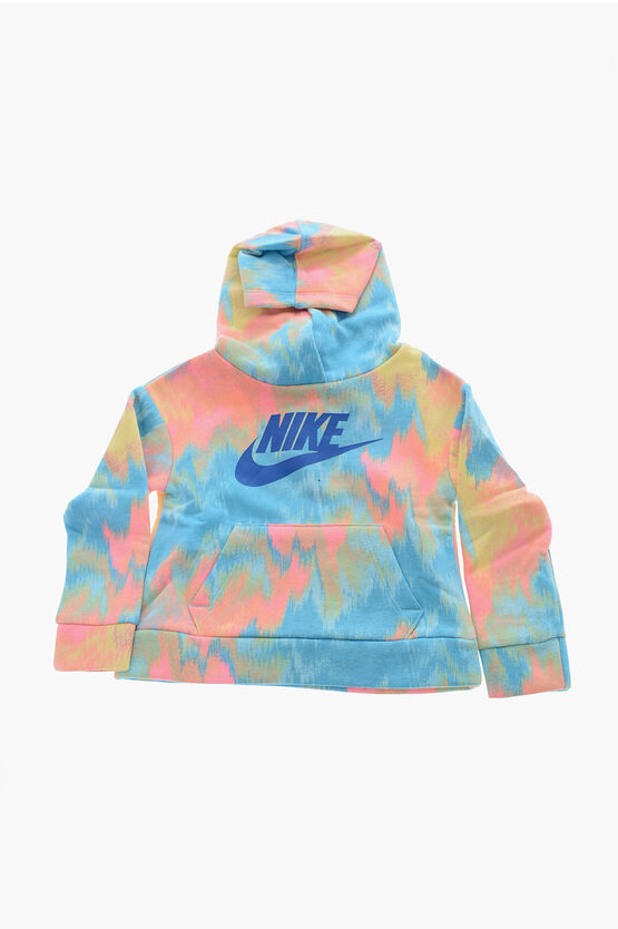 Nike Shaded Effect Club Hoodie With Patch Pocket In Multi