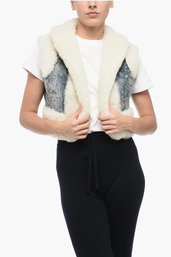 Dolce & Gabbana Shearling Cropped Fit Waistcoat In White