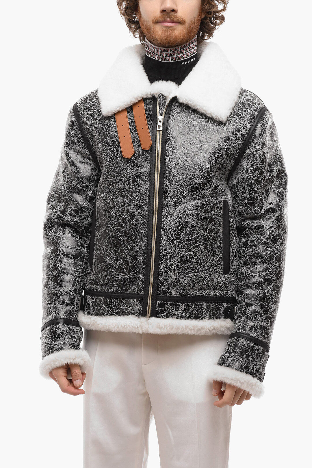 Loewe Shearling Lined Textured Leather Jacket men - Glamood