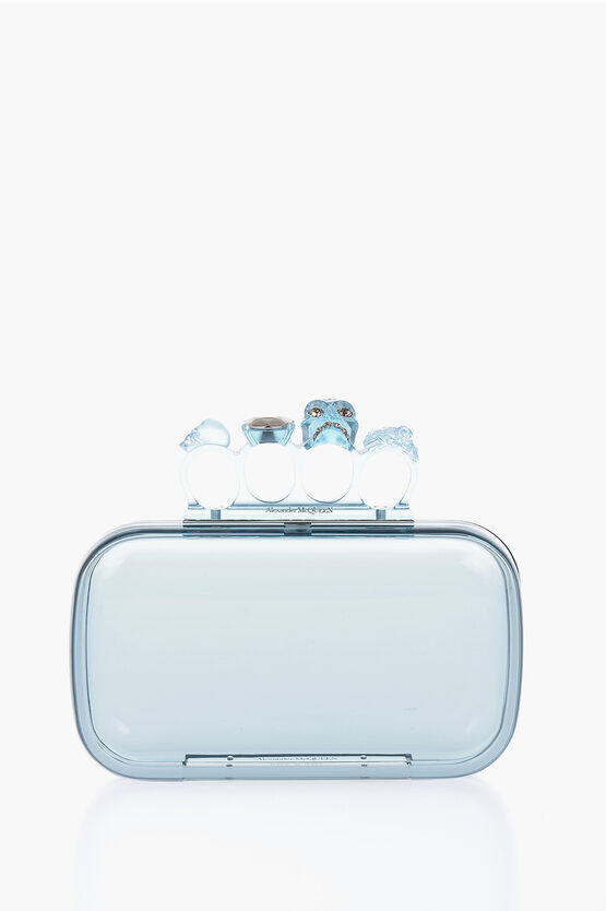 Shop Alexander Mcqueen Sheer Effect Four Ring Clutch