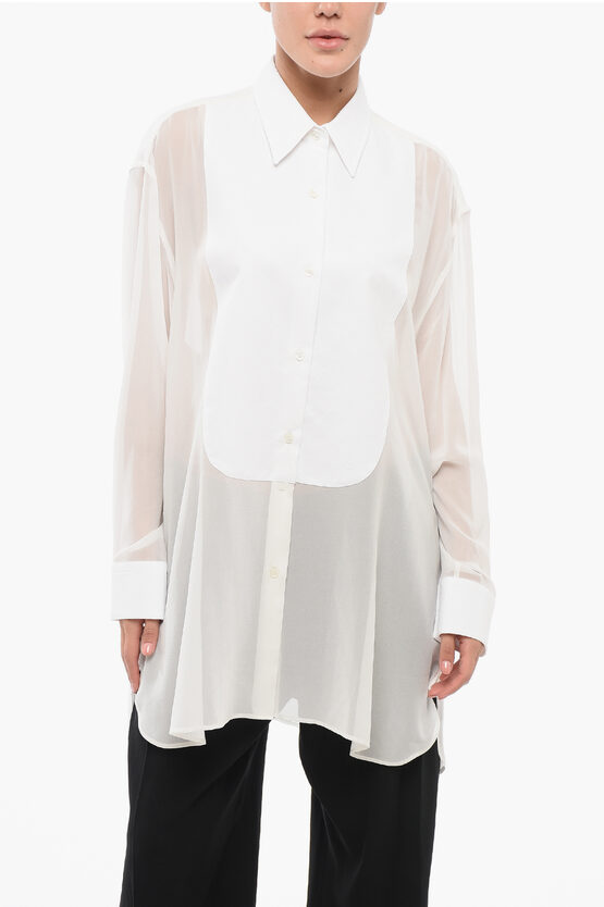 Stella Mccartney Silk Chiffon Tuxedo Shirt