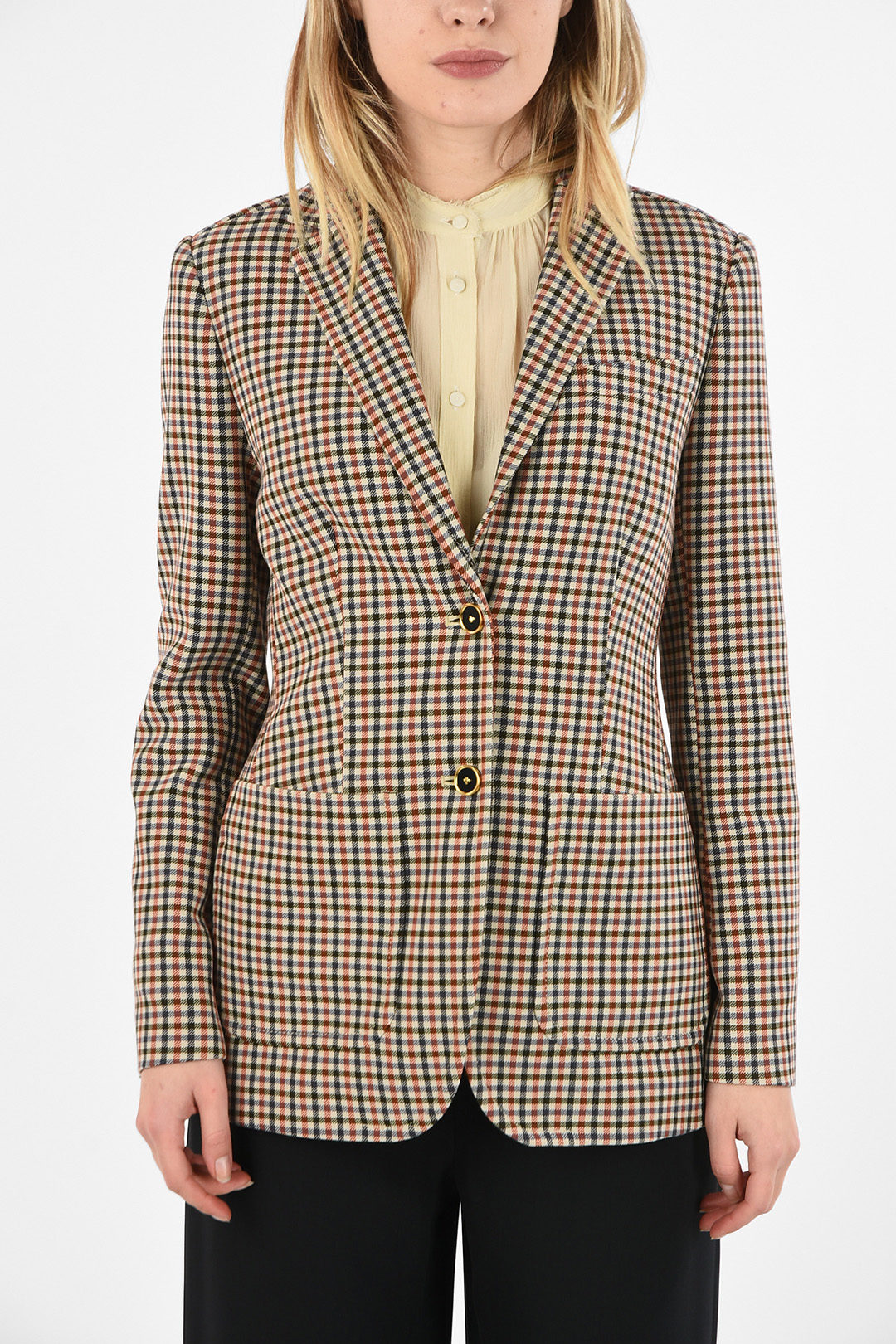 Tory Burch shephard's check side vents 2-button blazer women - Glamood  Outlet