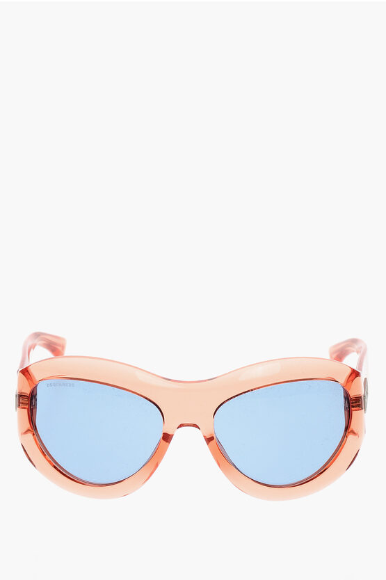Dsquared2 Shield Sunglasses With See-through Frame In Blue