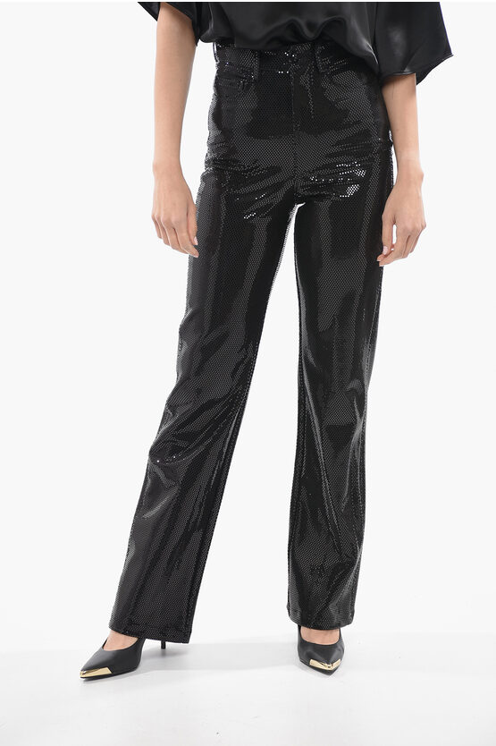 Shop Rotate Birger Christensen Sequined Foil Straight Fit Pants