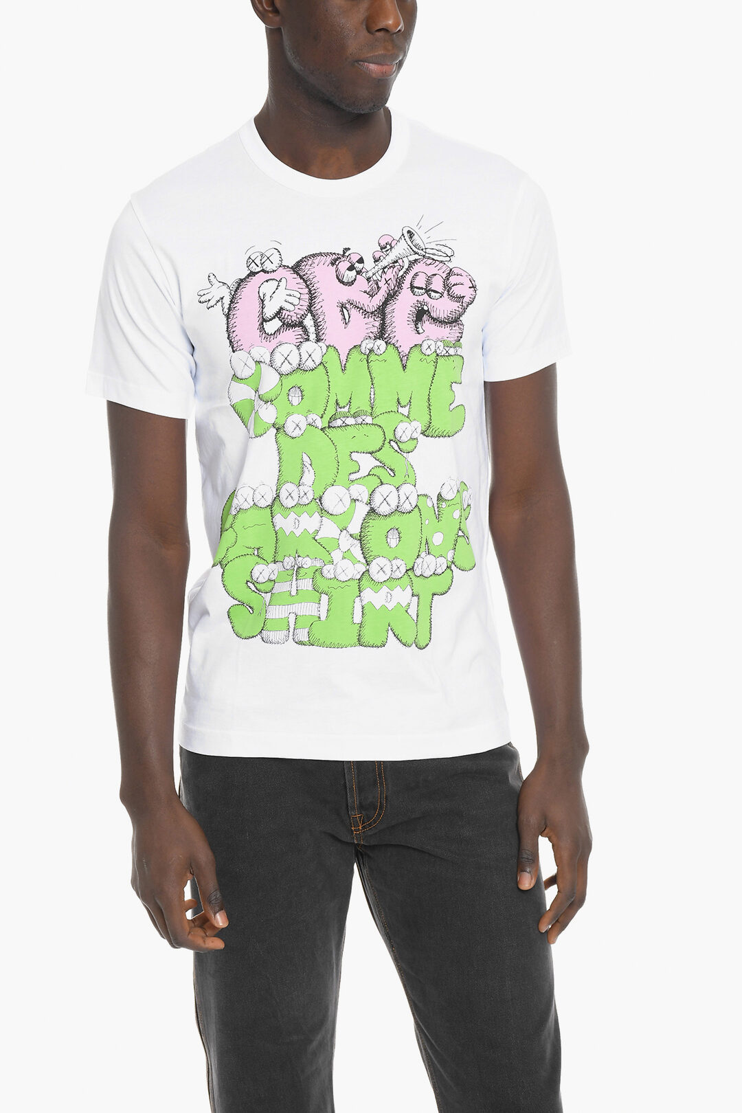 Comme Des Garçons SHIRT Printed Cotton KAWS Crew-Neck T-shirt men ...