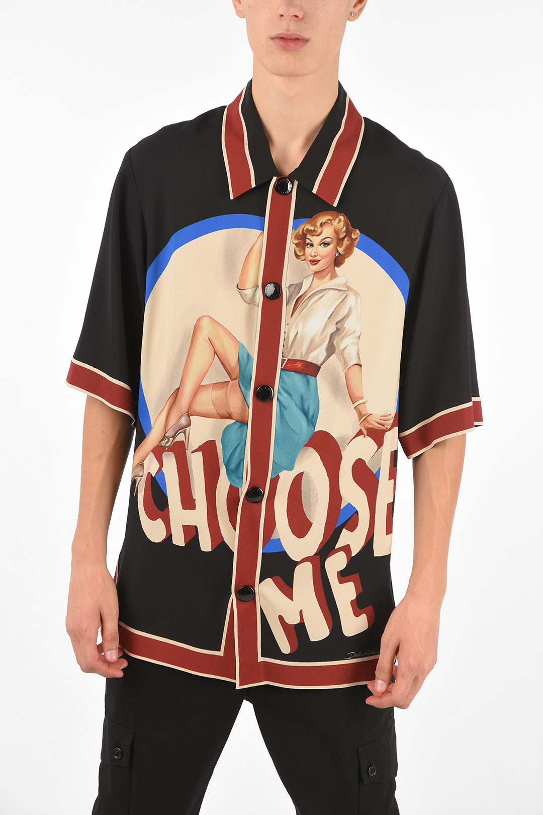 Dolce & Gabbana Short Sleeve CHOOSE ME Shirt men - Glamood Outlet