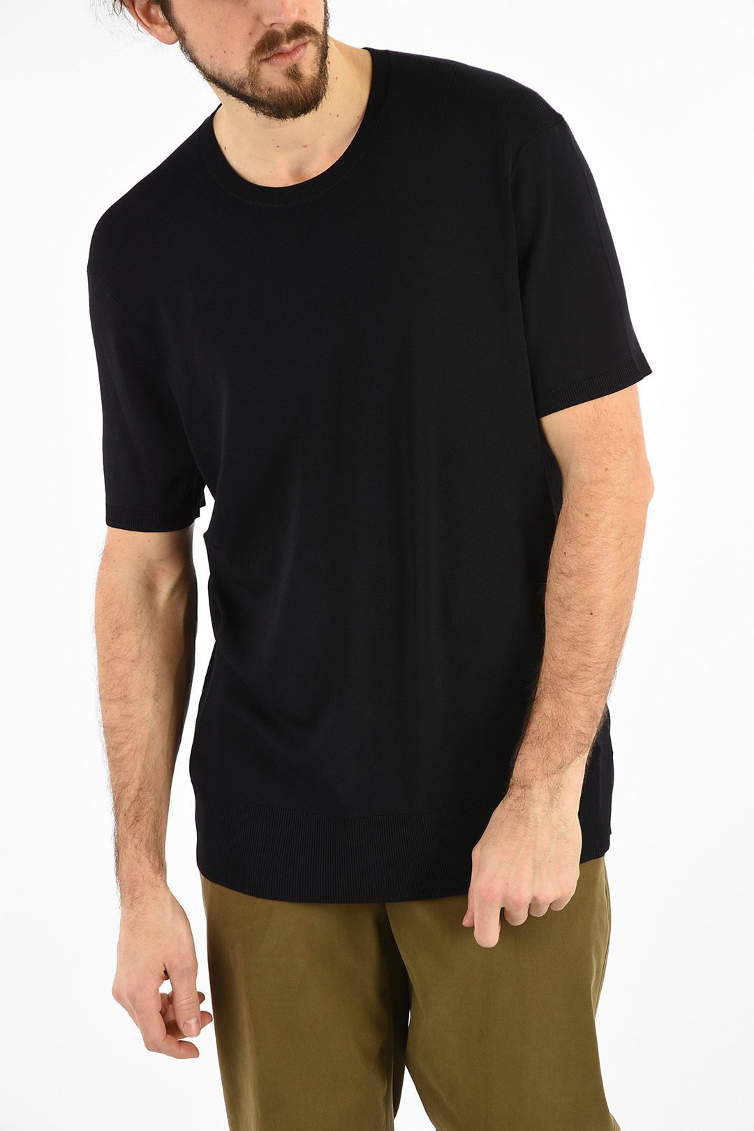 men's short sleeve crew neck sweater