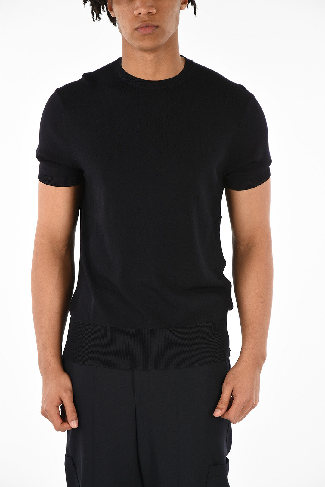 men's short sleeve crew neck sweater