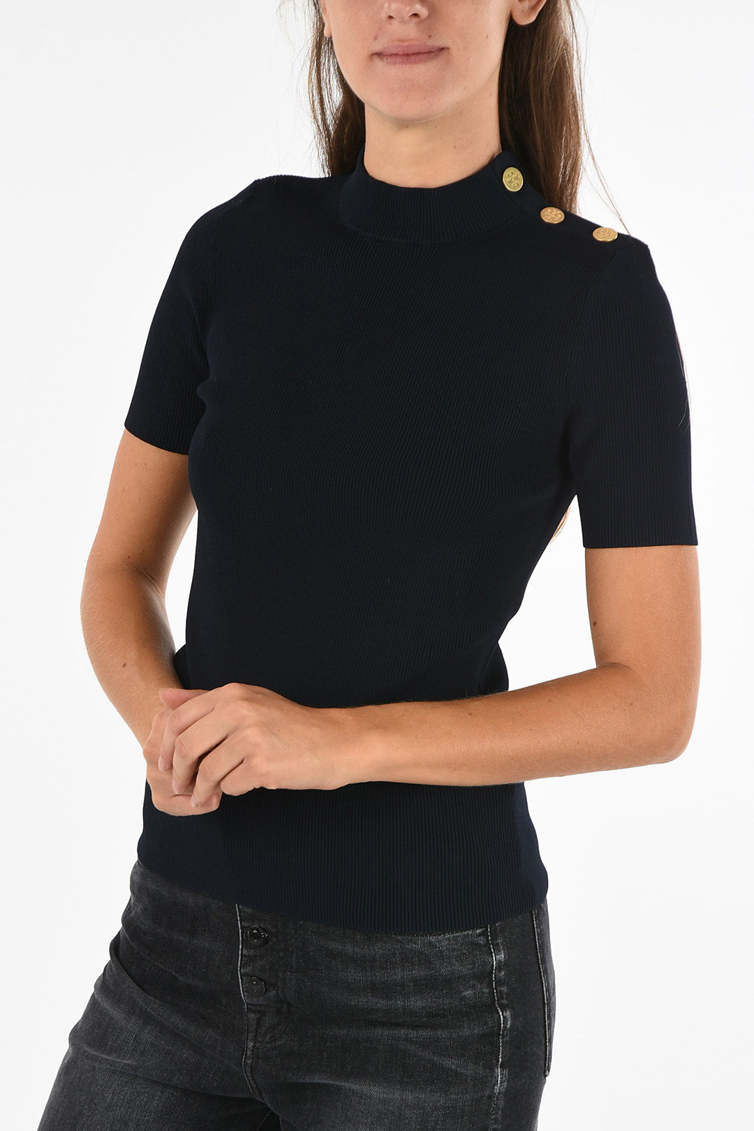 Tory Burch Short Sleeve Ribbed Sweater women - Glamood Outlet