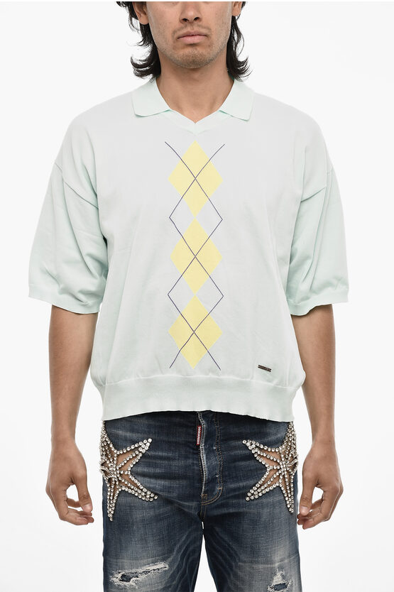 Dsquared2 Short Sleeve Sweater With Polo Neck