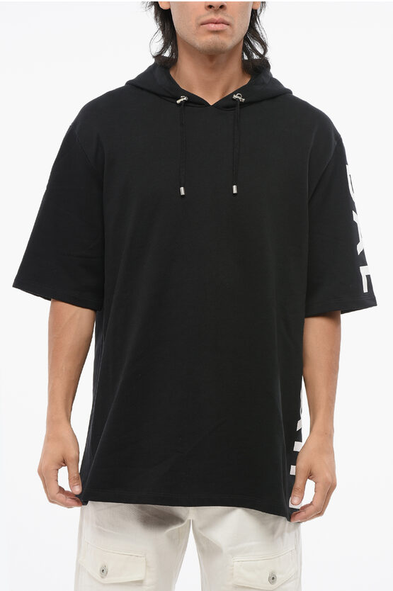 Balmain Short Sleeved Brushed Cotton Hoodie men Glamood Outlet