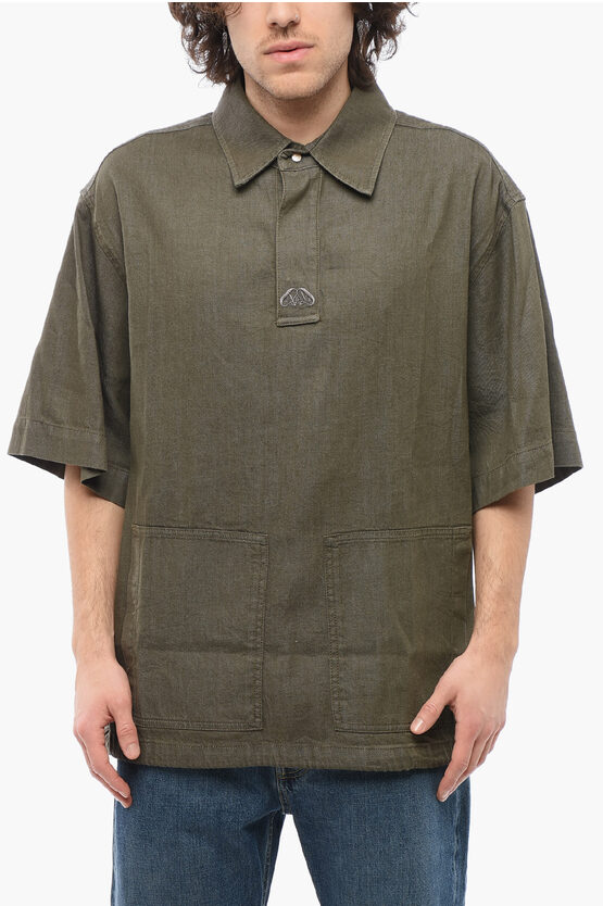 Alexander Mcqueen Short-sleeved Cotton Shirt With Patch Pockets