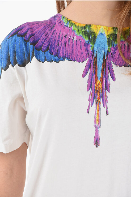Marcelo Burlon Short Sleeved Crewneck YONA Printed T-shirt women