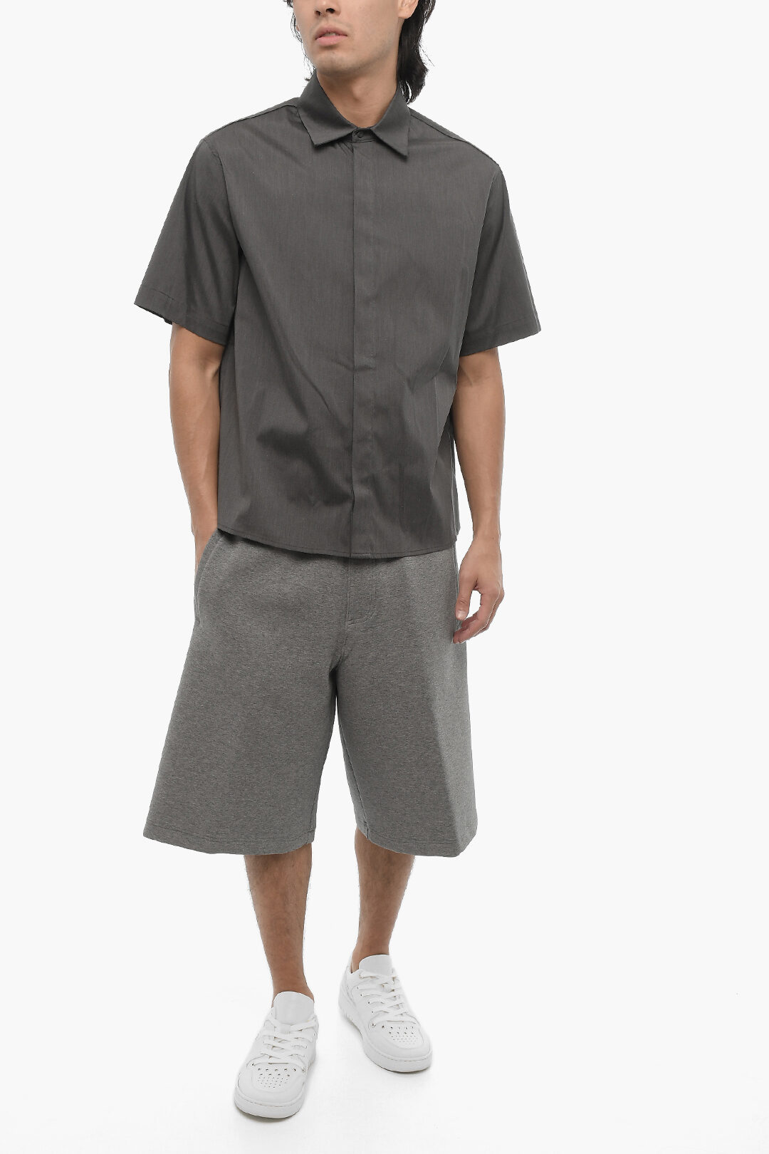 NEIL BARRETT｜SHORT-SLEEVED ROUND NECK T-SHIRTS (Slim Do Neil Barrett Mens White Black Slim Fit Scribble Thunderbolt