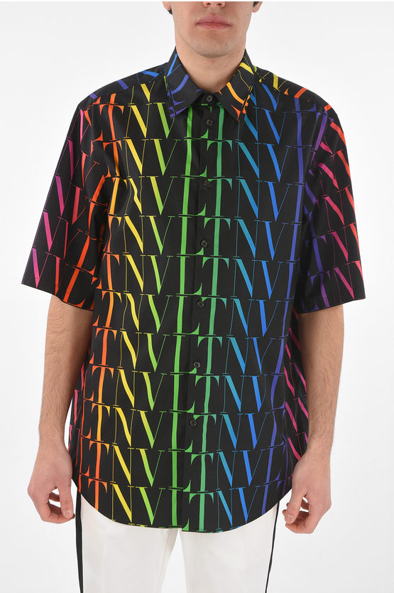 Valentino Short-sleeved Monogram Printed Shirt men - Glamood Outlet