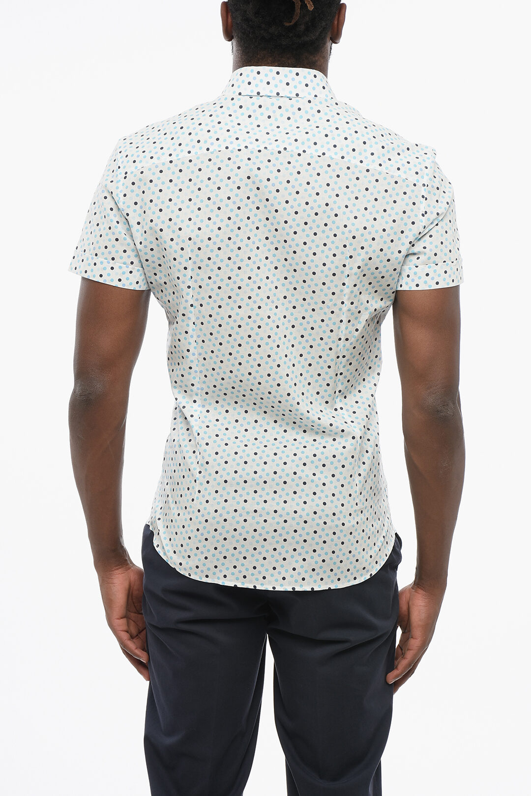 CC Brothers Short Sleeved Polka Dots Shirt with Breast Pocket men ...