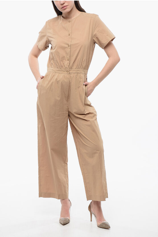 Woolrich Short-sleeved Popeline Jumpsuit