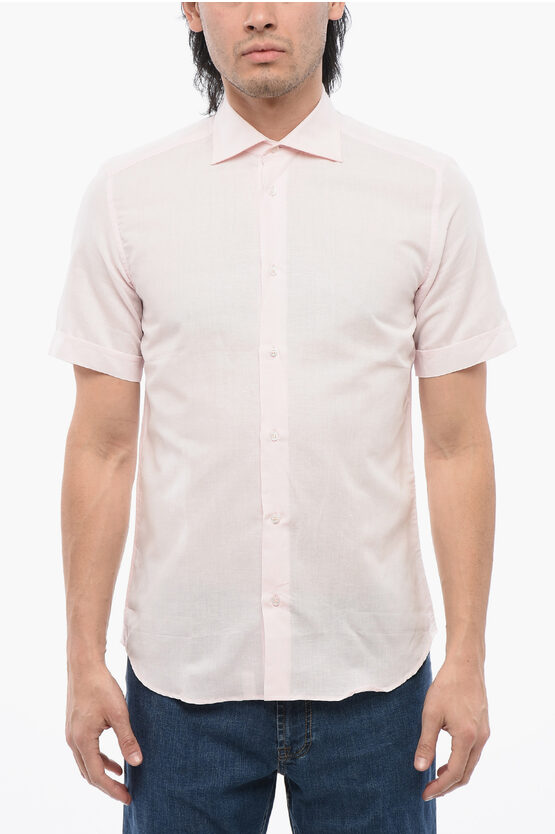 Corneliani Short-sleeved Pure Linen Shirt