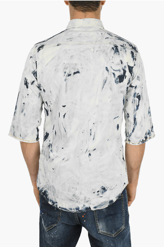Dsquared2 Shortsleeved SEXY ROLL UP Tie Dye Denim Shirt men Glamood