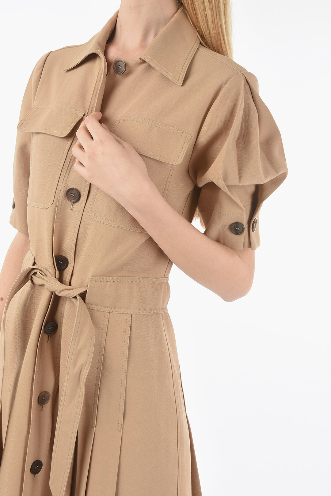 Salvatore Ferragamo Short Sleeved Shirt Dress With Belt