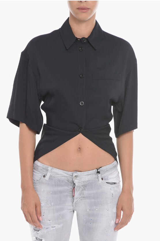 Ambush Short-sleeved Shirt With Breast Pocket In Black