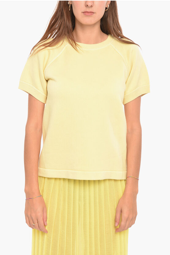 Altea Short-sleeved Sweatshirt With Crewneck In Yellow