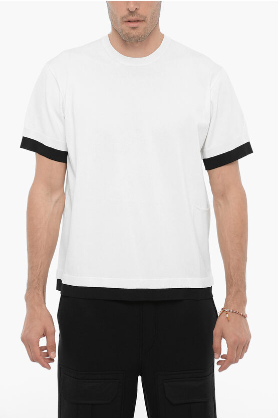 Neil Barrett Short Sleeves Crew-neck Sweater With Contrast Edges In Black