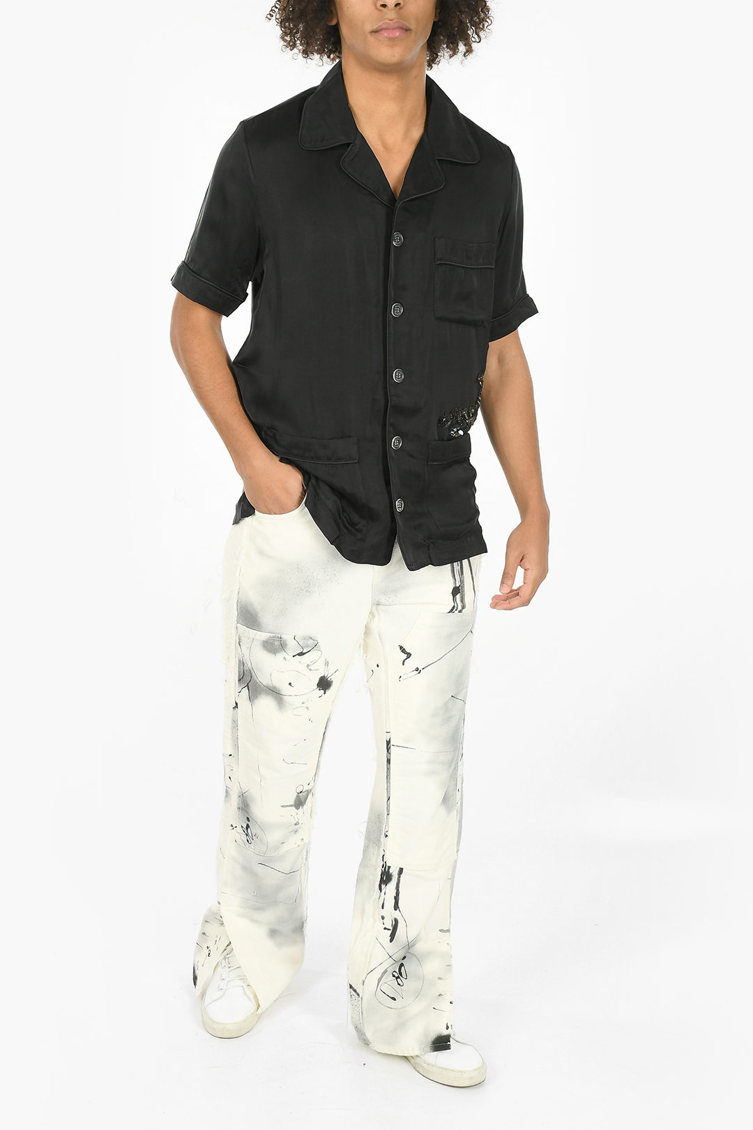 Off-White Short Sleeves SCORPION Shirt Embelished With Rhinestones men -  Glamood Outlet