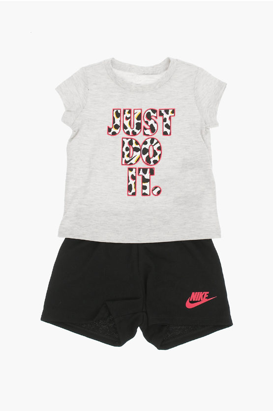 Nike Shorts And Printed T-shirt Set In Multi