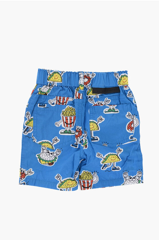 Shorts in Cotone Leggero Stampati con Passanti