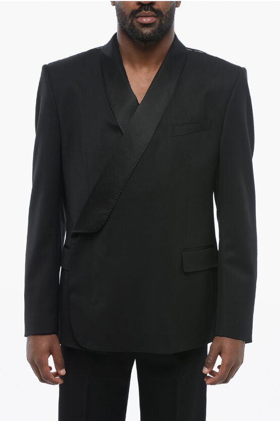 Dolce & Gabbana Sicilia Double-breasted Blazer With Silk Satin Shawl Lapel