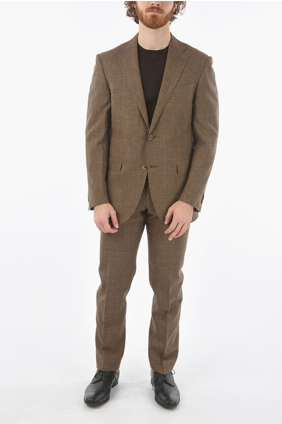 Corneliani Side Vents Notch Lapel Academy 2-button Suit In Brown