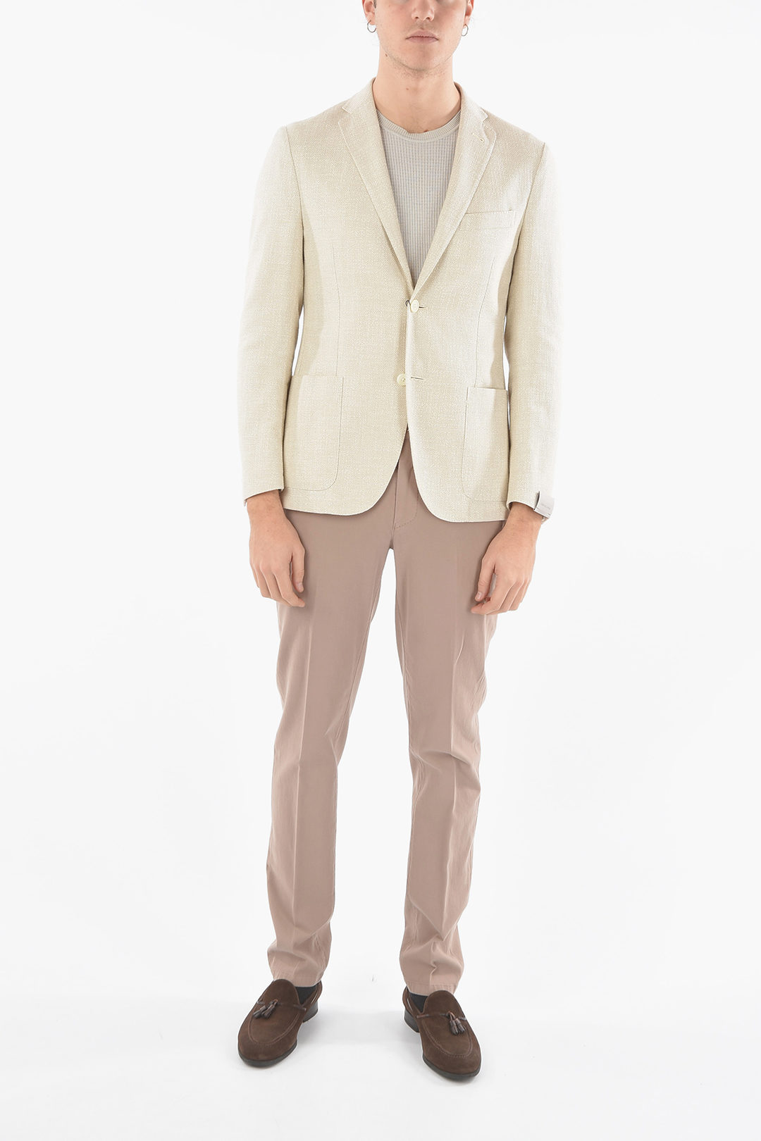 0401~side vents peak lapel 2-button blazer